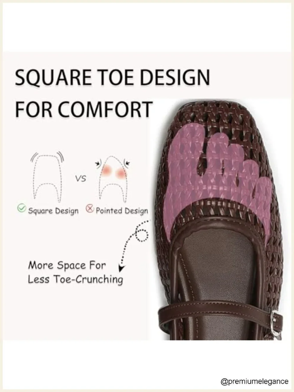 Faux Leather Woven Mary Jane Flats with Adjustable Buckle Strap - Lightweight